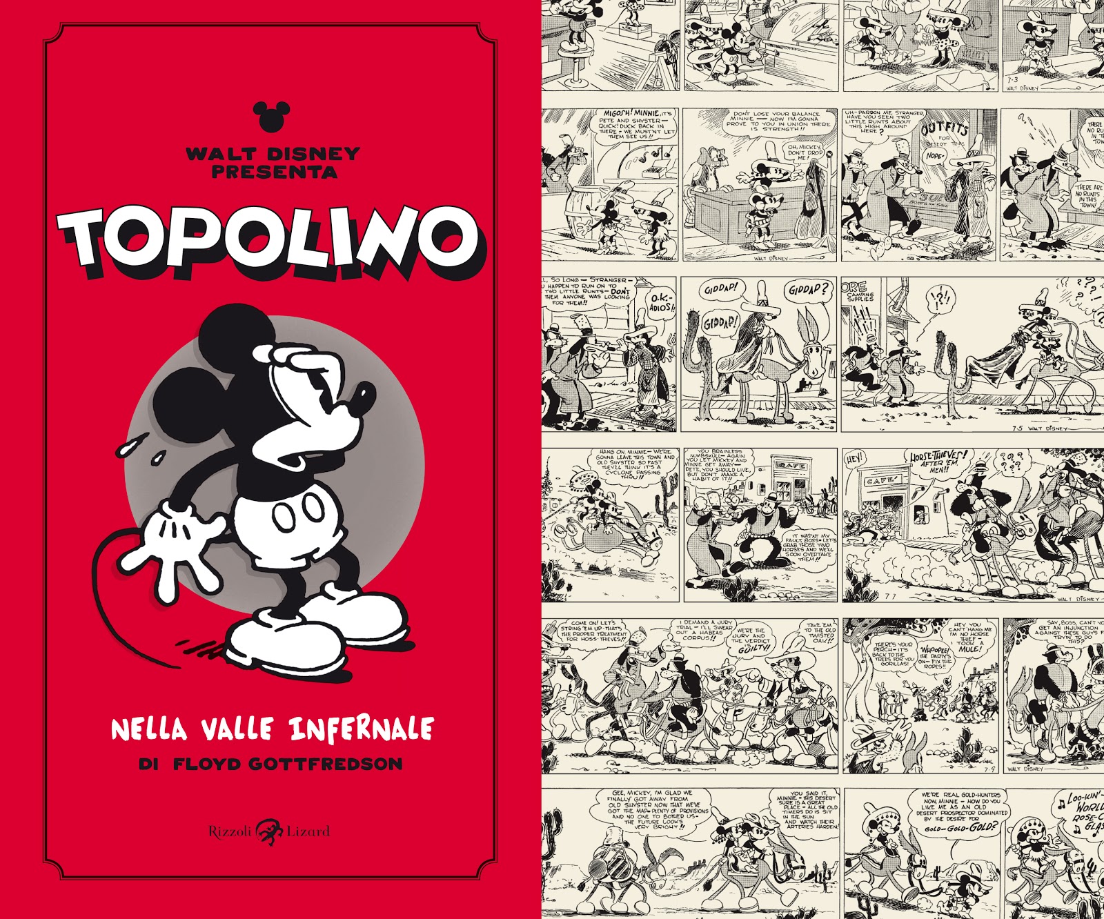 Copertina del volume Rizzoli Lizard dedicato ai primi due anni di strisce di Topolino, pubblicate tra il 1930 e il 1932.