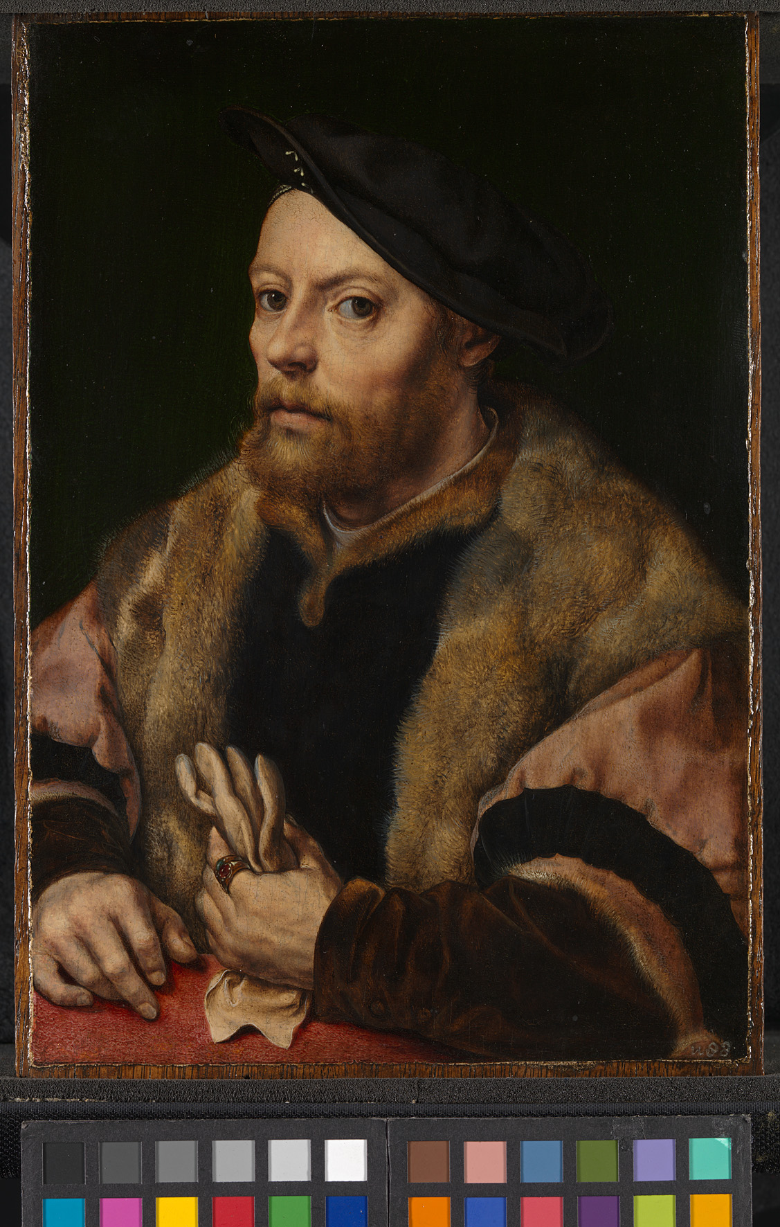 Jan Gossaert (active 1503; died 1532)
A Man holding a Glove, about 1530 2
Oil on oak
The National Gallery, London
© The National Gallery, London
