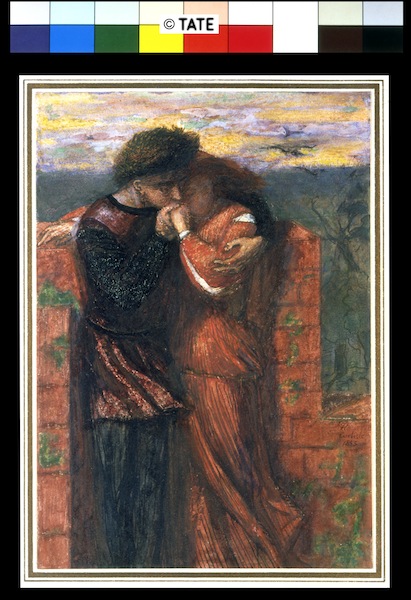 Dante Gabriel Rossetti (1828?1882)
Carlisle Wall (Gli amanti)
1853
Acquerello su carta, cm 24,1 x 16,8 Lascito di E. K. Virtue Tebbs, 1949 ©Tate, London 2014