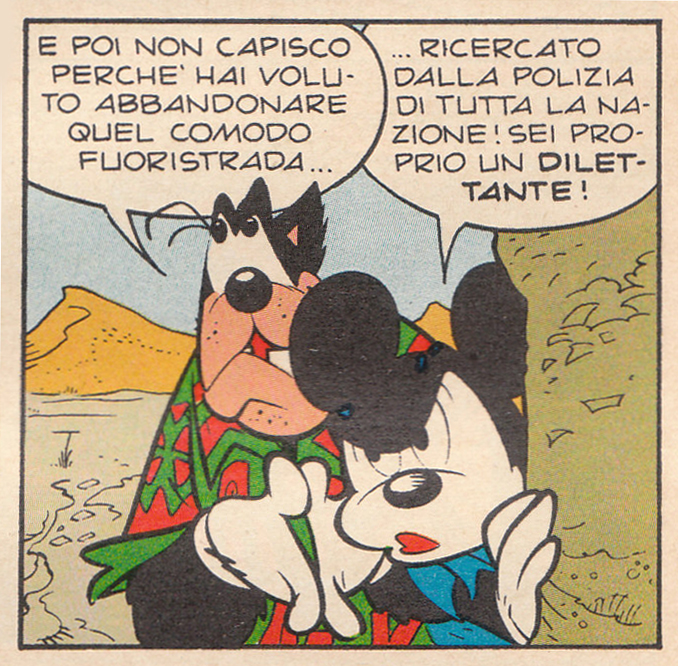 Topolino si improvvisa criminale. Faraci ne amplia lo spettro psicologico e la personalità, giocando con l'ambiguo e stupendo il lettore. \\\\\\\"Dalla Parte sbagliata\\\\\\\", sceneggiatura di Faraci e disegni del bravo Paolo Mottura