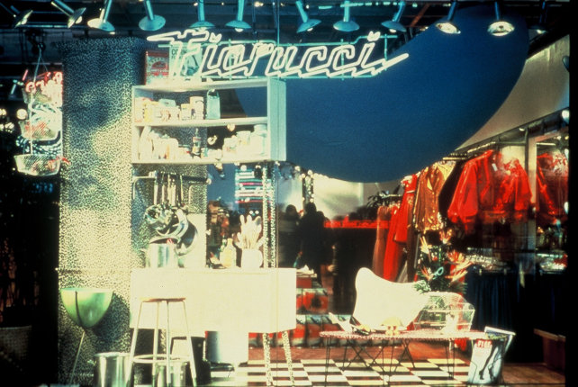 La fortuna internazionale di Fiorucci cominciò con il primo negozio aperto a Milano, in Galleria Passarella, nel 1967. Chiave del suo successo travolgente, oltre allo stile pop, coloratissimo e assolutamente innovativo per l'Italia di quegli anni, è anche nell'«invenzione» del «concept store»: nella storica bottega Fiorucci non si vendevano solo vestiti, ma anche scarpe, gadget, musica, perfino cibi e bevande. Tutti sgargianti.
