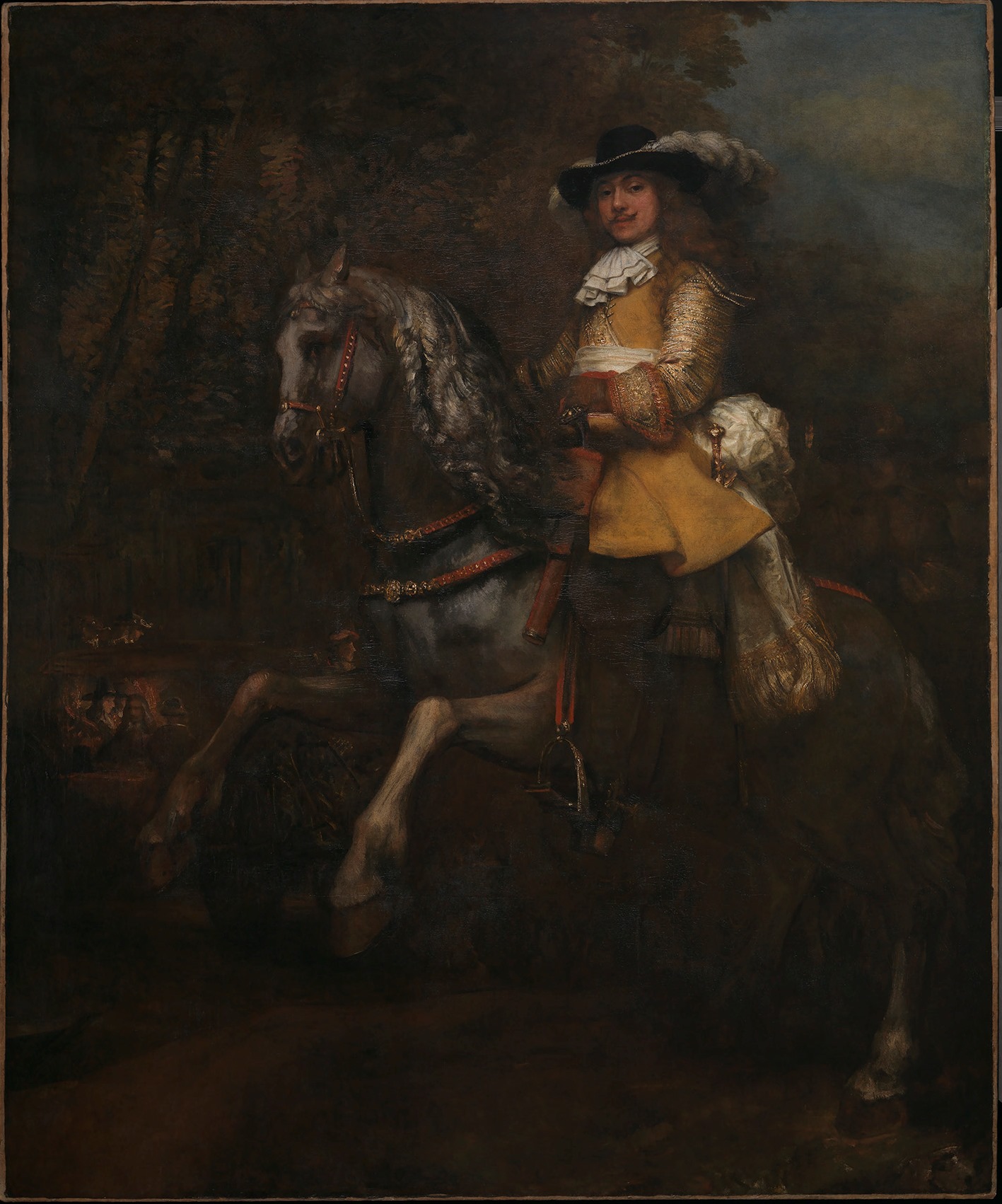 NG6300
Rembrandt
Portrait of Frederick Rihel on Horseback
Dutch, probably 1663
Oil on canvas
294.5 x 241 cm
Bought with a special grant and contributions from The Art Fund and The Pilgrim Trust, 1959
© The National Gallery, London