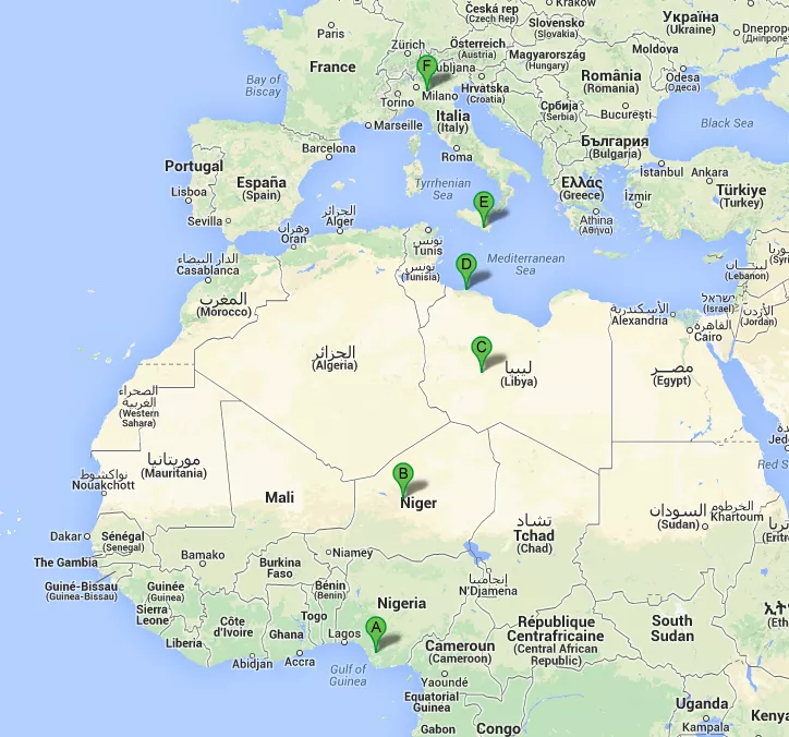 La mappa del viaggio di Boris