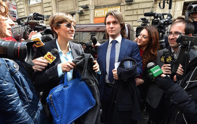 Meredith: Raffaele Sollecito during a press conference in Rome
