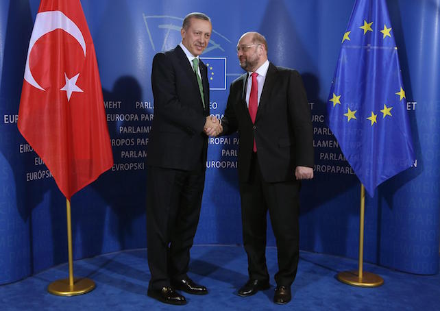 Turkish Prime minister Recep Tayyip Erdogan at the EU Parliament