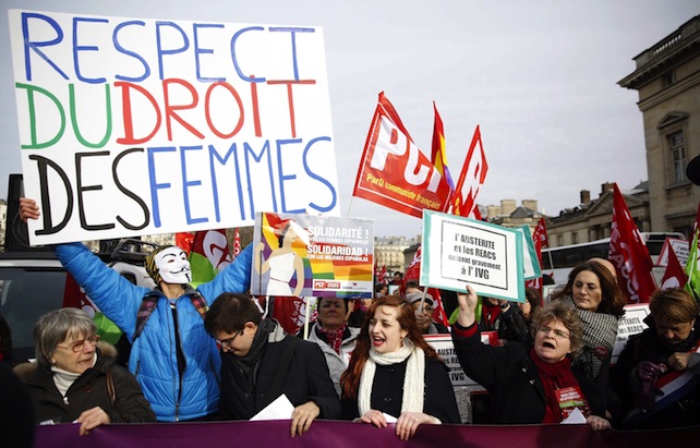 Anti-abortion protesters march in Paris