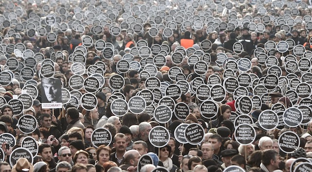 Rally for anniversary of Turkish Armenian journalist Hrant Dink's murder in Istanbul