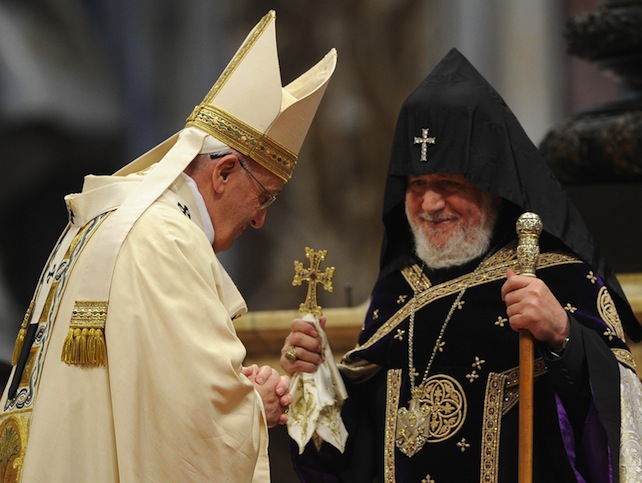 Pope Francis leads the Mass for the centenary of the Armenian 