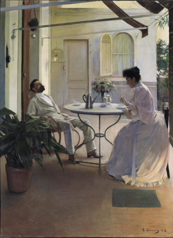 Ramon Casas: Scena domestica all’aperto, 1892 Olio su tela,, cm 161 x 121 Madrid, Colección Carmen Thyssen-Bornemisza