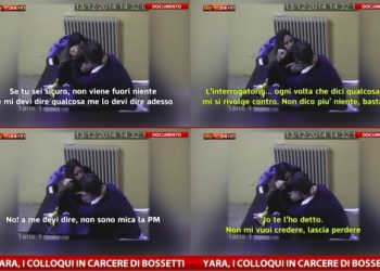 Un momento dei colloqui in carcere tra Bossetti e la moglie, 13 dicembre 2014.
ANSA/SkyTG24 ++ NO SALES, EDITORIAL USE ONLY ++ NO TV ++