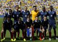 epa04298876 The team of France (front row, L-R) Yohan Cabaye, Patrice Evra, Antoine Griezmann, Mathieu Valbuena, Mathieu Debuchy and (back row, L-R) Blaise Matuidi, Raphael Varane, Karim Benzema, goalkeeper Hugo Lloris, Mamadou Sakho and Paul Pogba pose for a team picture before the FIFA World Cup 2014 quarter final match between France and Germany at the Estadio do Maracana in Rio de Janeiro, Brazil, 04 July 2014. 

(RESTRICTIONS APPLY: Editorial Use Only, not used in association with any commercial entity - Images must not be used in any form of alert service or push service of any kind including via mobile alert services, downloads to mobile devices or MMS messaging - Images must appear as still images and must not emulate match action video footage - No alteration is made to, and no text or image is superimposed over, any published image which: (a) intentionally obscures or removes a sponsor identification image; or (b) adds or overlays the commercial identification of any third party which is not officially associated with the FIFA World Cup)  EPA/ABEDIN TAHERKENAREH   EDITORIAL USE ONLY