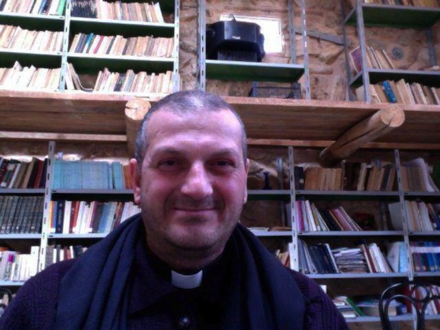 Fr Jacques Mourad from Mar Ellian Monastery in Syria. He has been abductedin Qaryatayn – a small town in central Syria around 65 miles (100 km) from Palmyra on 21.05.2015 – where for the past 12 years he had been ministering to the local Syro-Catholic community, while living in the monastery of Mar Elias. The last contact between Father Mourad and the Deir Mar Musa community was around midday on 21.05.2015. ONLY THIS VERY SMALL FILE QUALITY AVAILABLE - RECEIVED FROM A FACEBOOK PAGE!