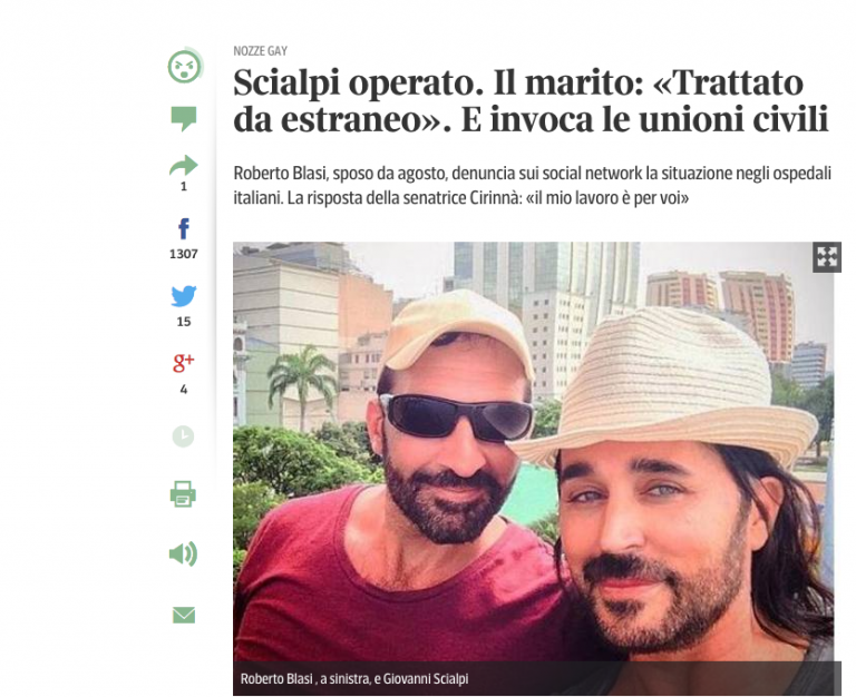 Unioni civili. Perché Scialpi non la racconta giusta