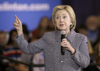 In this photo taken Dec. 22, 2015, Democratic presidential candidate Hillary Clinton speaks in Keota, Iowa. With a deeper-than-ever split between Republicans and Democrats over abortion, activists on both sides of the debate foresee a 2016 presidential campaign in which the nominees tackle the volatile topic more aggressively than in past elections. (AP Photo/Charlie Neibergall)