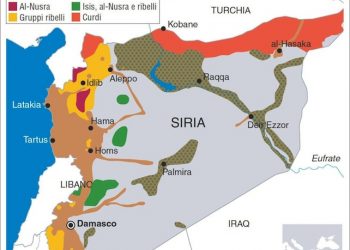 Mappa della situazione in Siria. ANSA / CENTIMETRI