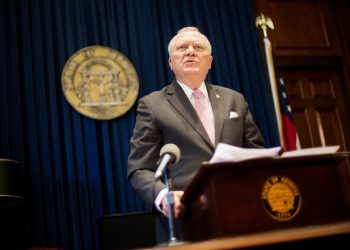 Georgia Gov. Nathan Deal speaks during a press conference as he announces he has vetoed legislation allowing clergy to refuse performing gay marriage and protecting people who refuse to attend the ceremonies, Monday, March 28, 2016, in Atlanta. The Republican rejected the bill on Monday, saying "I have examined the protections that this bill proposes to provide to the faith based community and I can find no examples of any of those circumstances occurring in our state." (AP Photo/David Goldman)