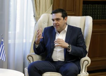 Greece's Prime Minster Alexis Tsipras speaks with his Portuguese counterpart Antonio Costa at the Maximos Mansion in Athens on Monday, April 11, 2016. Greek officials and representatives of the country's bailout creditors will have another go at overcoming disagreements on austerity measures, after all-night talks failed to produce a breakthrough. Greece has depended on rescue loans since 2010, and signed a third, 86-billion-euro ($98-billion) bailout deal last summer. (AP Photo/Thanassis Stavrakis)