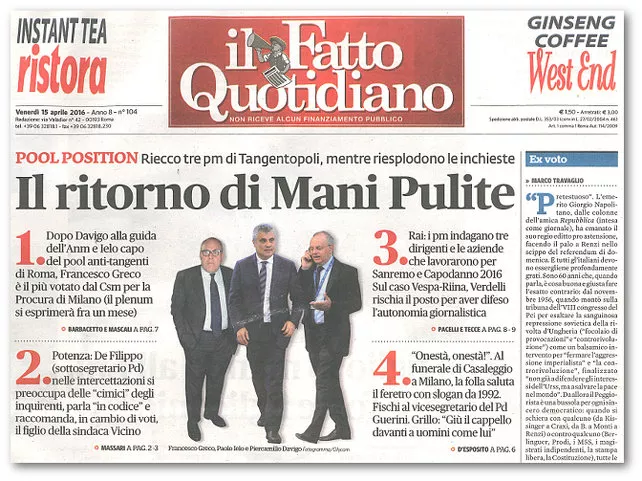 Cose tremende apparse sui giornali che fanno quasi sperare in un vero scontro Pd-magistrati