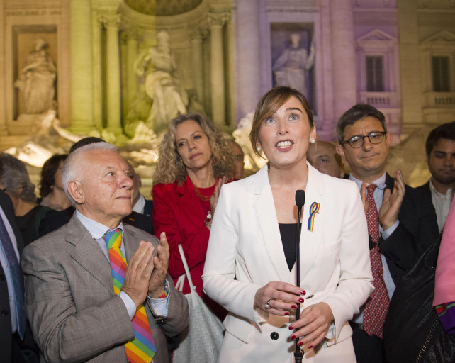 unioni-civili-cirinna-boschi-lo-giudice-fontana-trevi-ansa