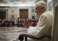 Un momento delle celebrazioni per il sessantacinquesimo anniversario del sacerdozio del Papa emerito Benedetto XVI, Citt‡ del Vaticano, 28 Giugno 2016. ANSA/ US/ OSSERVATORE ROMANO