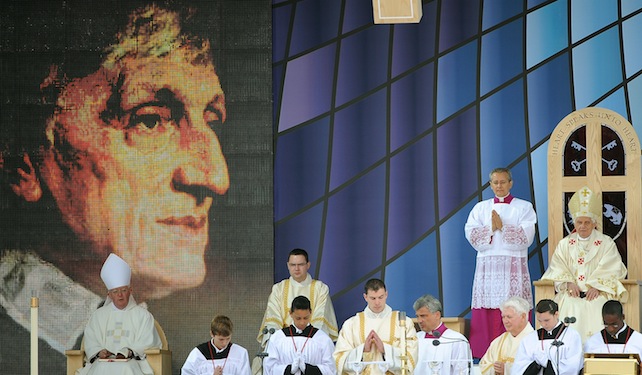 Benedetto XVI alla Messa per la beatificazione del cardinale John Hnery Newman nel 2010