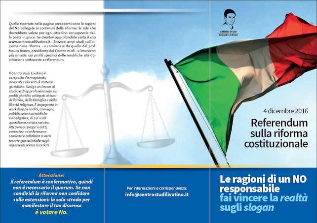 Referendum Costituzione. Le ragioni di un No responsabile