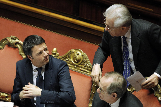 renzi-monti-padoan-ansa