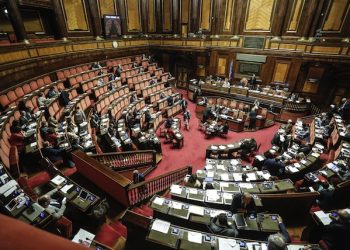 Una veduta dell'Aula di Palazzo Madama durante le dichiarazioni di voto al ddl sull'equilibrio di bilancio di Regioni ed Enti locali, Roma, 13 luglio 2016.
ANSA/GIUSEPPE LAMI