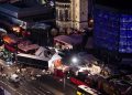 An aerial view shows the extent of the damage at the scene where a truck crashed into a Christmas market close to the Kaiser Wilhelm Memorial Church, in Berlin, Germany 20 December 2016. According to the police, at least 12 people were killed and at least 48 were injured after a truck ploughed into a busy Christmas market in Berlin. Authorities are investigating the incident as a 'possible terrorist attack,' media reported.  ANSA/BERND VON JUTRCZENKA