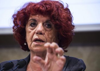 Il Vice Presidente del Senato Valeria Fedeli in Senato, alla conferenza stampa sulle "norme riguardanti la parit‡ di genere nelle leggi elettorali nazionali e regionali", 5 aprile 2016 a Roma. ANSA/ MASSIMO PERCOSSI