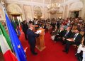 Da sinistra Roberto Maroni presidente della regione Lombardia, Giovanni Toti presidente della regione Liguria, Luca Zaia presidente della regione Veneto, durante la conferenza stampa dopo la firma trilaterale tra le regioni Liguria, Lombardia, Veneto in materia di immigrazione. Genova, 12 settembre 2016. ANSA/LUCA ZENNARO