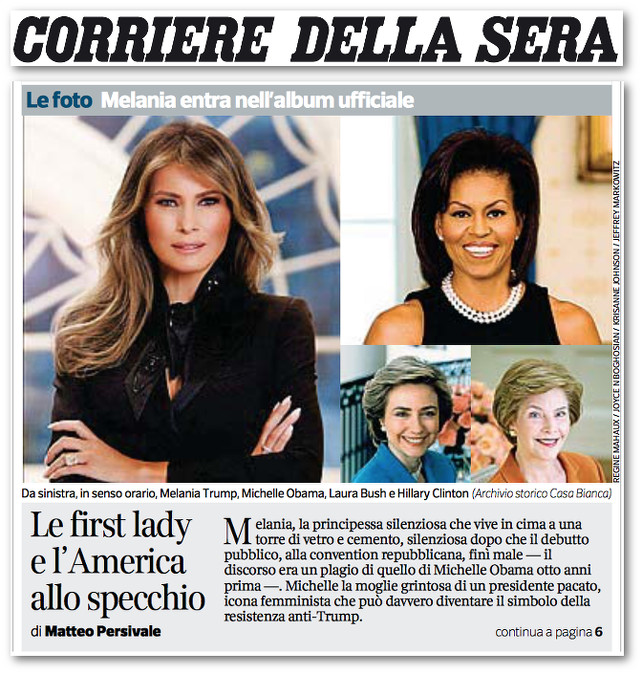 melania-trump-michelle-obama-corriere