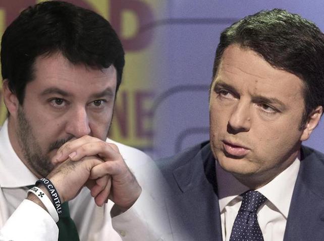 Matteo Salvini e Matteo Renzi (combo)