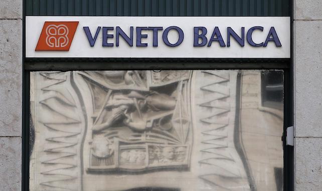 A view of a ' Veneto Banca ' bank branch in in Milan, Italy, Tuesday, Aug. 2, 2016. Italian financial police have arrested the former CEO of Veneto Banca and seized millions in cash, shares and property as part of a wide-ranging investigation. Police said Tuesday that prosecutors in Rome are investigating allegations of market rigging and interfering with regulatory authorities dating from 2013-2014. The regional lender's former CEO, Vincenzo Consoli, has been placed under house arrest. (ANSA/AP Photo/Antonio Calanni) [CopyrightNotice: Copyright 2016 The Associated Press. All rights reserved. This material may not be published, broadcast, rewritten or redistribu]