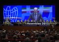Il presidente di Confindustria Vincenzo Boccia durante l'Assemblea di Confindustria a Roma, 24 maggio 2017. ANSA / LUIGI MISTRULLI