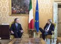 Il presidente del Consiglio, Paolo Gentiloni (D), riceve a Palazzo Chigi il professor Enzo Moavero Milanesi, nuovo consigliere del premier per la promozione della dislocazione a Milano della sede dell'Agenzia europea per i medicinali (EMA), gi‡ situata a Londra, 13 aprile 2017. Lo rende noto il sito di Palazzo Chigi.   ANSA / Tiberio Barchielli - us Palazzo Chigi     +++  ANSA PROVIDES ACCESS TO THIS HANDOUT PHOTO TO BE USED SOLELY TO ILLUSTRATE NEWS REPORTING OR COMMENTARY ON THE FACTS OR EVENTS DEPICTED IN THIS IMAGE; NO ARCHIVING; NO LICENSING  +++