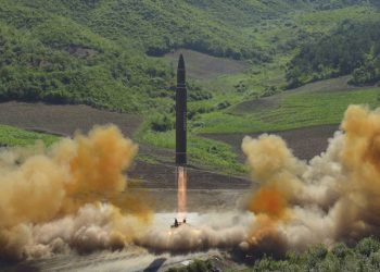 This photo distributed by the North Korean government shows what was said to be the launch of a Hwasong-14 intercontinental ballistic missile, ICBM, in North Korea's northwest, Tuesday, July 4, 2017. Independent journalists were not given access to cover the event depicted in this photo. North Korea claimed to have tested its first intercontinental ballistic missile in a launch Tuesday, a potential game-changing development in its push to militarily challenge Washington — but a declaration that conflicts with earlier South Korean and U.S. assessments that it had an intermediate range. (Korean Central News Agency/Korea News Service via AP)