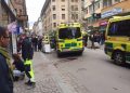 epa05894716 Emergency services help the injured near the scene where a truck reportedly crashed into a department store in central Stockholm, Sweden, 07 April 2017. A truck has driven into a department store on Drottninggatan street (Queen Street) in central Stockholm, media reported quoting local police. According to initial reports, at least three people were killed and others were injured in the incident, media added. Swedish Prime Minister Stefan Loefven commented that everything indicated the incident as a 'terror attack.'  EPA/ROSE-MARIE OTTER -- BEST QUALITY AVAILABLE -- SWEDEN OUT