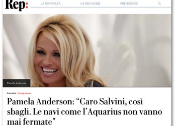 L'intervista a Pamela Anderson sul sito di Repubblica