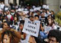 Protesta di studenti neri in un campus americano