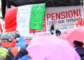 Una manifestazione per le pensioni a Torino nel 2017