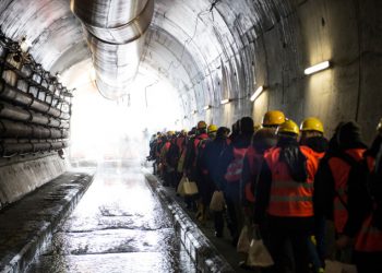 Tunnel nel cantiere della Tav a Chiomonte