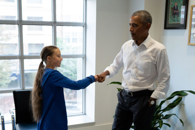 Greta Thunberg con Barack Obama