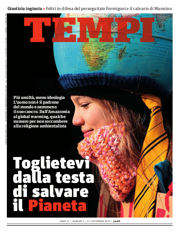 Copertina del numero di settembre 2019 di Tempi