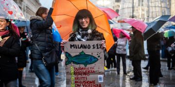 Manifestazione delle sardine a Milano