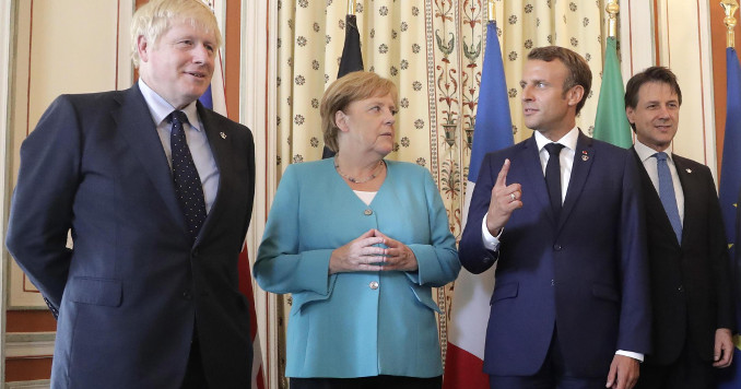 Boris Johnson, Angela Merkel, Emmanuel Macron, Giuseppe Conte