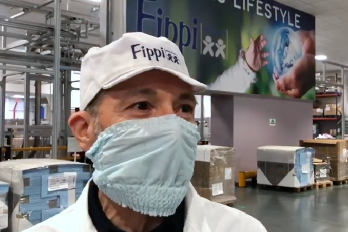 Claudio Guarnerio, amministratore delegato di Fippi, azienda di pannolini che produce mascherine anti-coronavirus