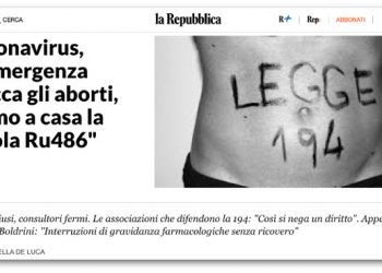 Appello per la pillola abortiva su Repubblica