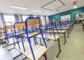 Aula di scuola chiusa per coronavirus