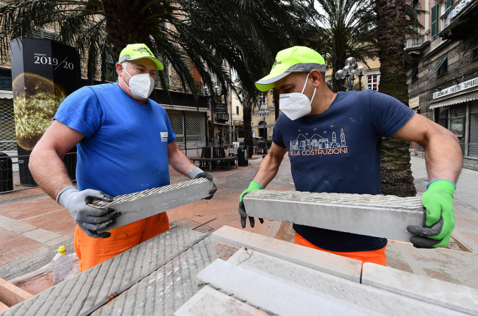 Cantiere riaperto in Liguria nella fase 2 dell'emergenza coronavirus